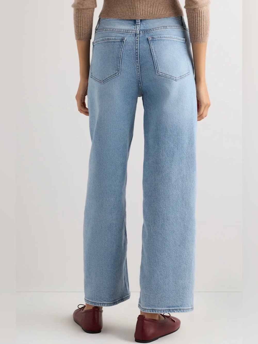Quince Bella Stretch Barrel Cool Blue Wide-Leg Jeans size32 - Picture 4 of 14